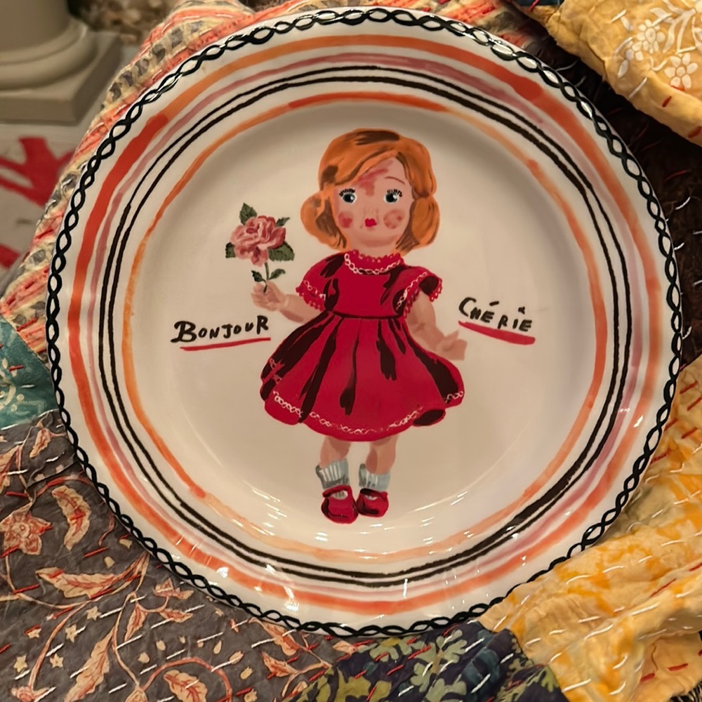 Nathalie Lete  Bonjour Cherie dinner plate